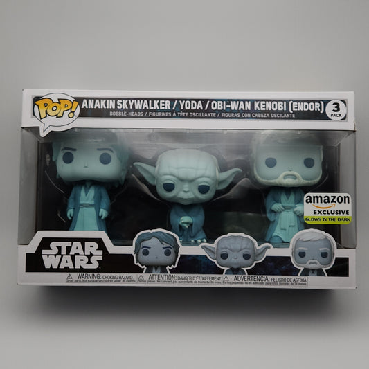 Funko Pop! Television- Star Wars: Anakin Skywalker/Yoda/ Obi-Wan Kenobi (Glows in the Dark)