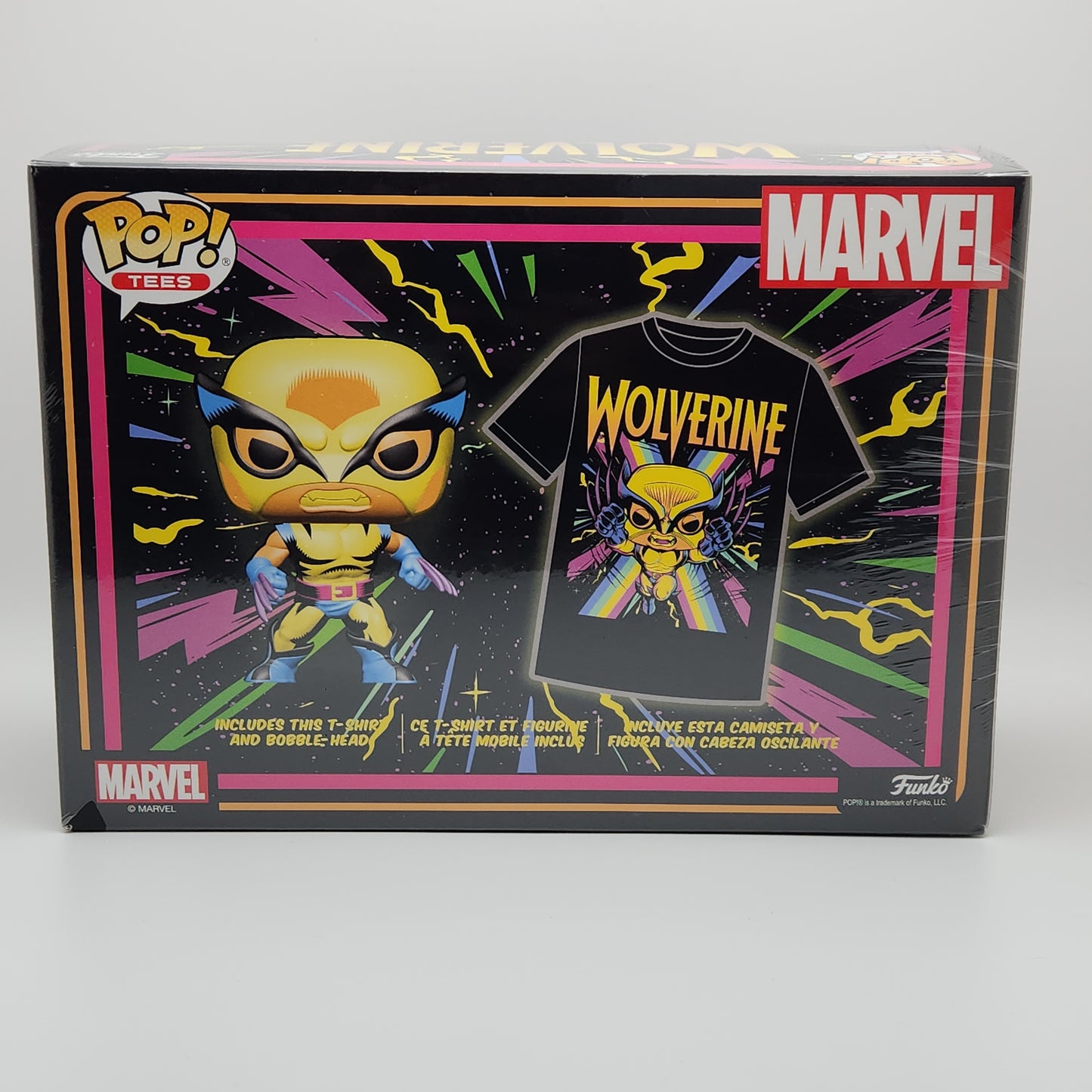 Funko Pop! & Tees- Wolverine (Blacklight)X-Large