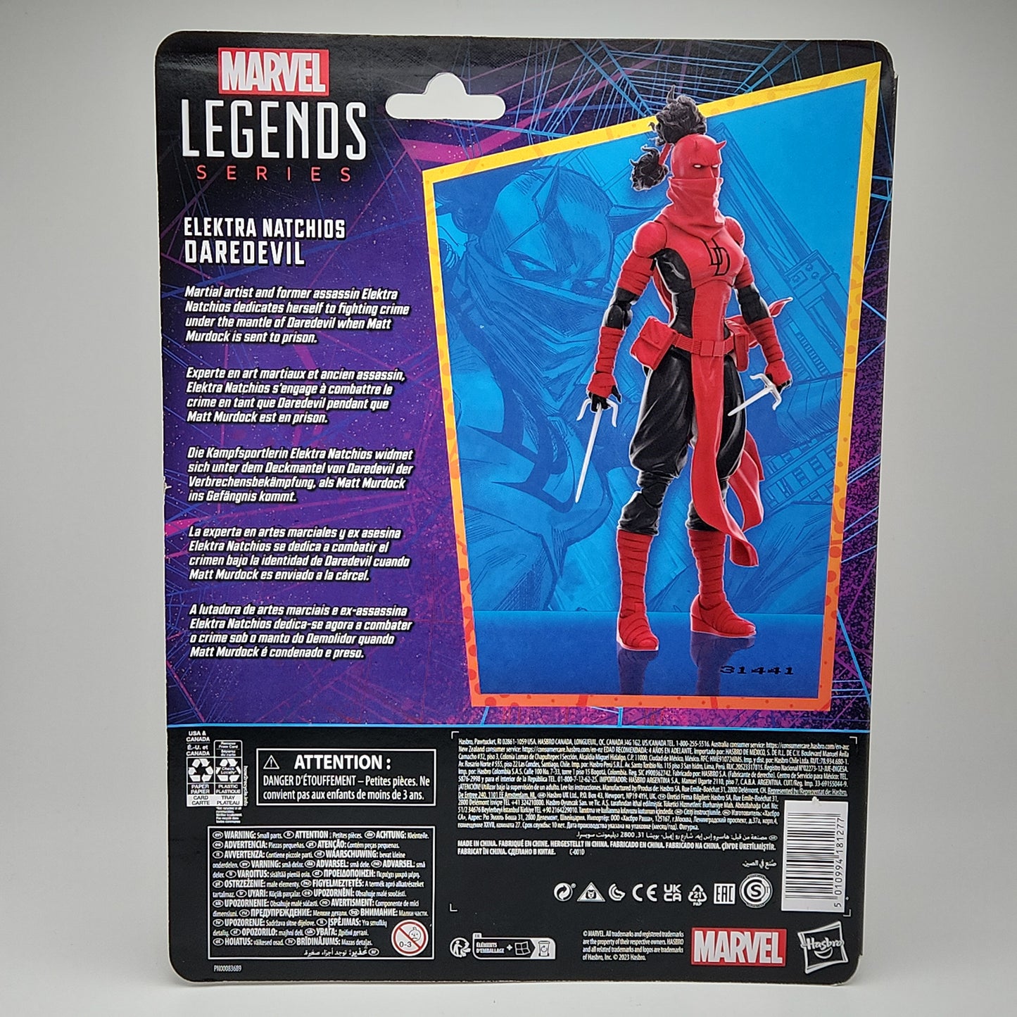 Marvel Legends Retro Collection- Daredevil: Woman Without Fear- Elektra Natchios Daredevil