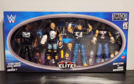 WWE Elite Collection- WWE Smackdown 25th Anniversary- John Cena/Stone Cold/Booket T/Eddie Guerrero (4-pack)