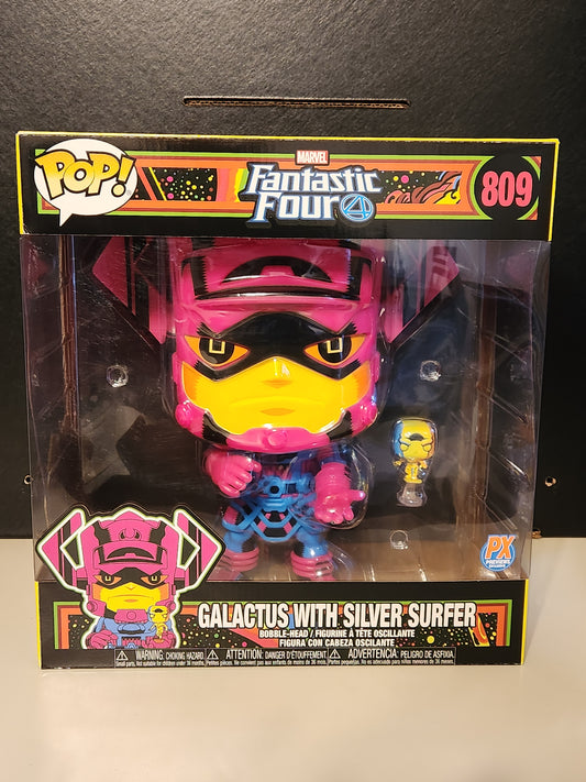 Funko Pop! Jumbo- Marvel's Fantastic Four: Galactus with Silver Surfer (Blacklight)